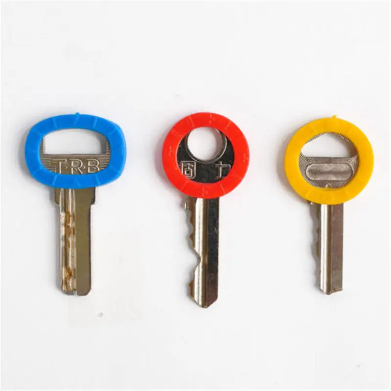 8 шт./лот, многоцветные резиновые мягкие замки для ключей, крышки для ключей, кольца для ключей, смешанные цвета