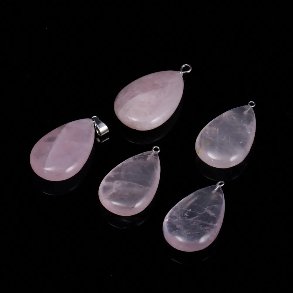 

2019 new fashion drop-shaped natural stone amethys 1 pendant Diy making bracelet necklace charm jewelry making 24x41mm