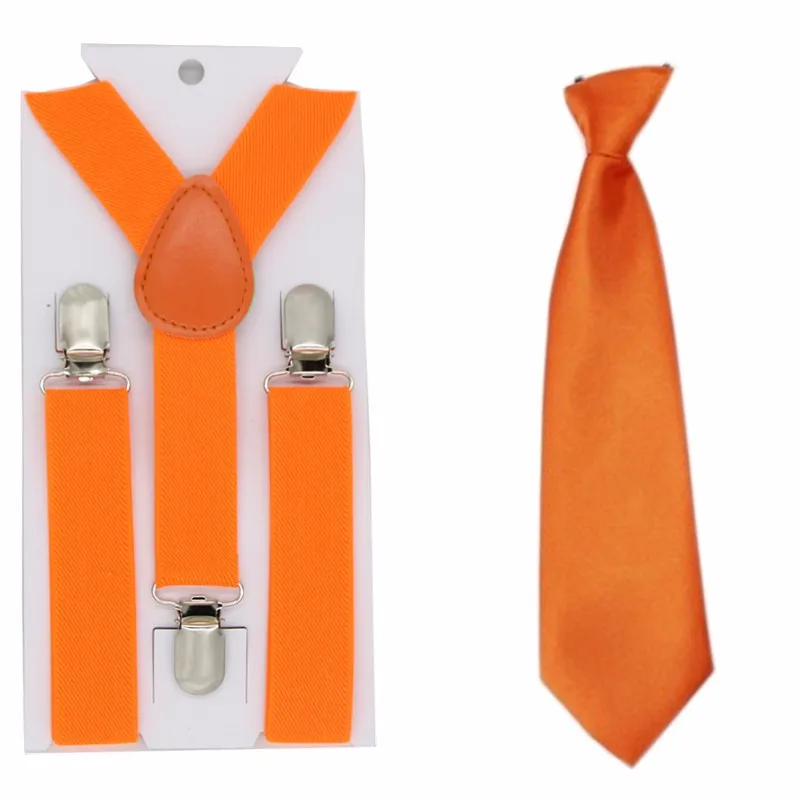 Детские подтяжки и набор галстуков Детский галстук-бабочка малыш сплошной цветной галстук-бабочка подтяжки набор для мальчиков и девочек - Цвет: 20 bright orange