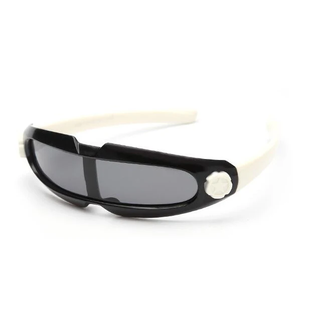 С принтом в виде звезд для маленьких поляризованные Одна деталь очки Детские ребенка UV400 безопасный силиконовые очки модные очки Оттенки Óculos - Цвет линз: black frame white