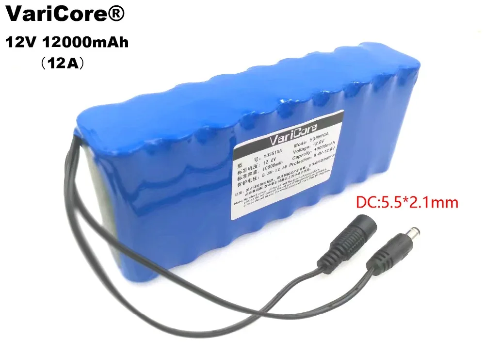 VariCore Новая батарея большой емкости 12V 12000mAh 18650 Li Ion 12Ah монитор/аккумулятор камеры с печатной платой