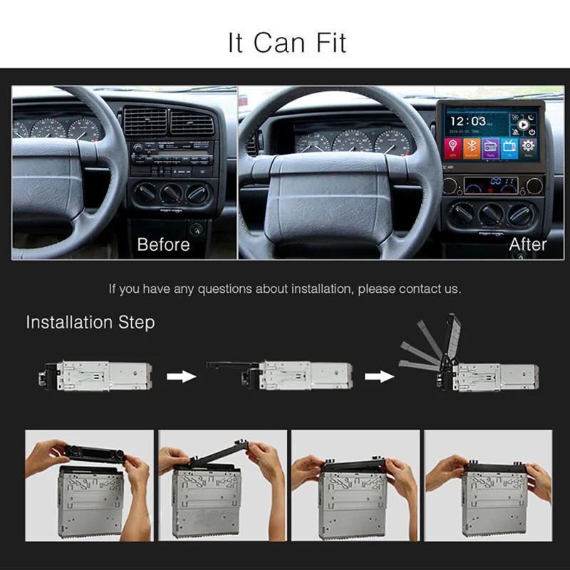 Eunavi 1 Din 7 &quotУниверсальный сенсорный автомобильный DVD с экраном GPS Navi авторадио