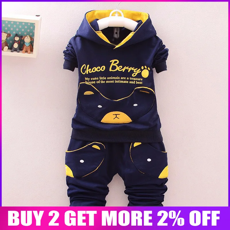 

BibiCola children clothing sets baby boys spring autumn clothes suit newborn hooded hoodies casual sweatshirt for infant girl