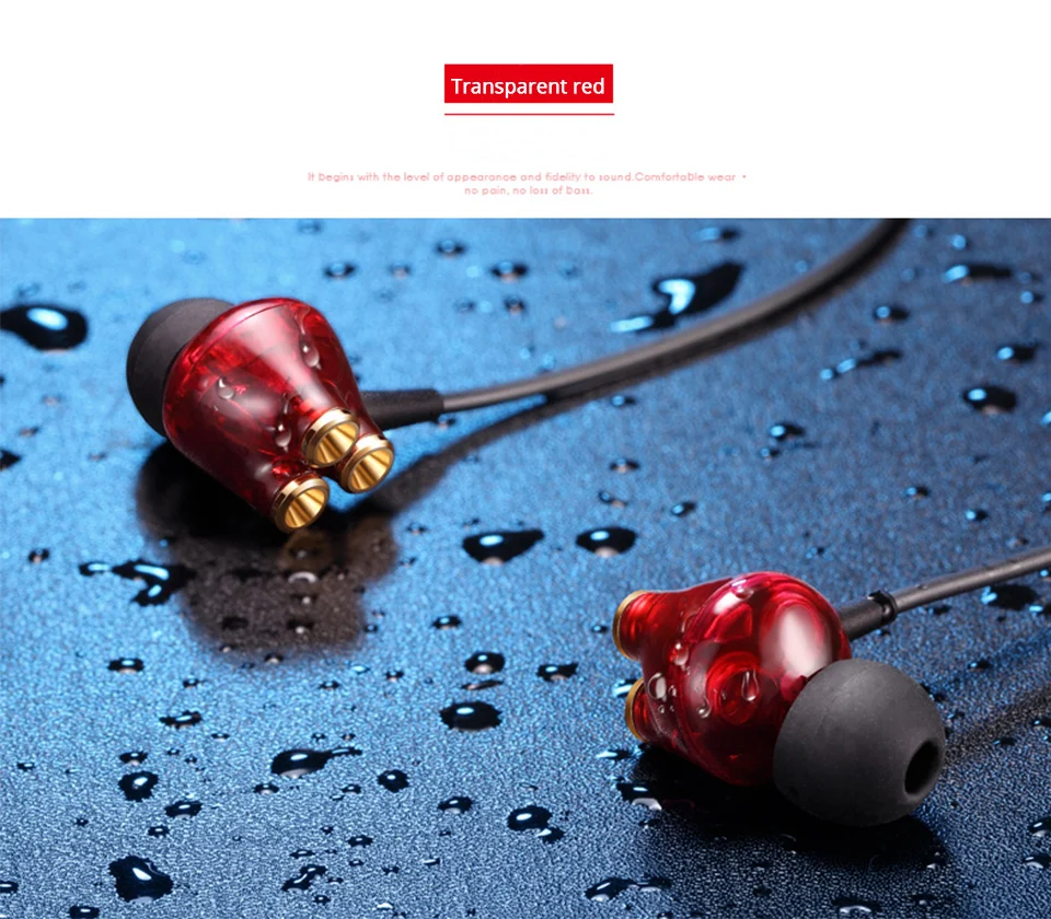 Wired earphone 6 driver Gamer headphone with microphone Sports Earphones wired earphones earbuds in ear headphones microphone (12)