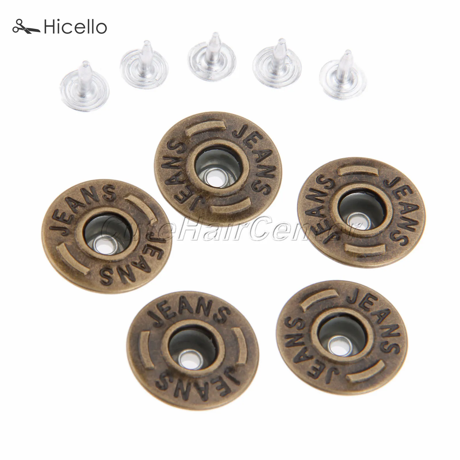 50Set Metal One Star Pattern Jeans Denim Buttons Tack Hammer On Bronze Tone 17mm