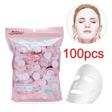 100 шт сжатая маска для лица бумажная Женская DIY одноразовая маска бумага натуральный уход за кожей женский Макияж Уход за кожей лица инструмент