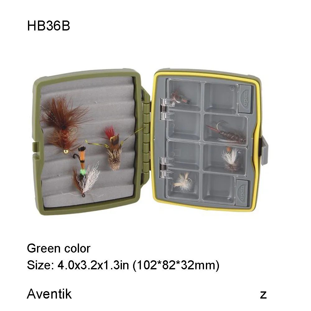 Aventik Plastic Waterproof Fly Fishing Box Quick Open Fly Boxes 4.0x3