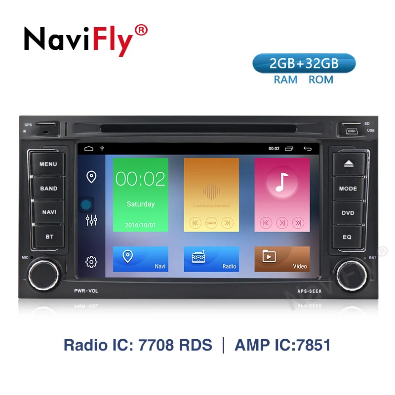 

Navifly! 2din Android 9.1 Car dvd radio audio Multimedia Player for VW Touareg Multivan T5 2002-2010 GPS Navigation WIFI BT RDS