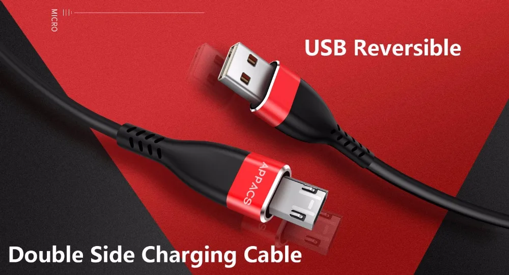 APPACS Кабель Micro-USB 5V 2.1A сплава ТПЭ 90 градусов USB кабель для samsung/Xiaomi/Meizu/huawei/htc Android 2.1A, 1 м, 2 м, быстрая зарядка