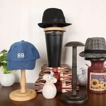 5pcs/lot Vintage Style Wooden Hat Display Rack Stand Wood Hat Hanger Cap Display Exhibition Stand Holder Free Shipping ZA419