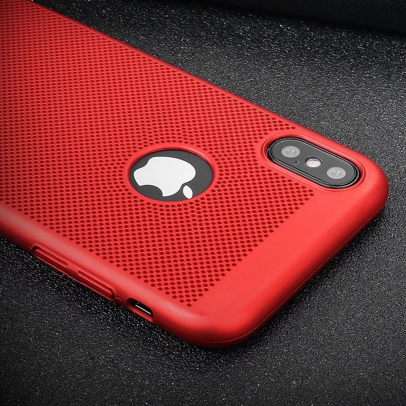 Ascromy For iPhone X Case Breathing Hard PC Heat Dissipation Cover for iPhone 8 Plus 7 6 S 6S 5 5S SE 10 7plus Coque Accessories (5)