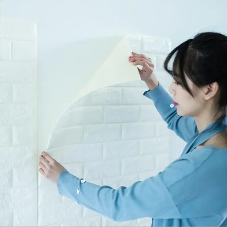 

70X8.5CM DIY Self Adhesive 3D Wall Stickers Bedroom Decor Foam Brick Room Decor Wallpaper Wall Decor Wall Sticker For Kids Room