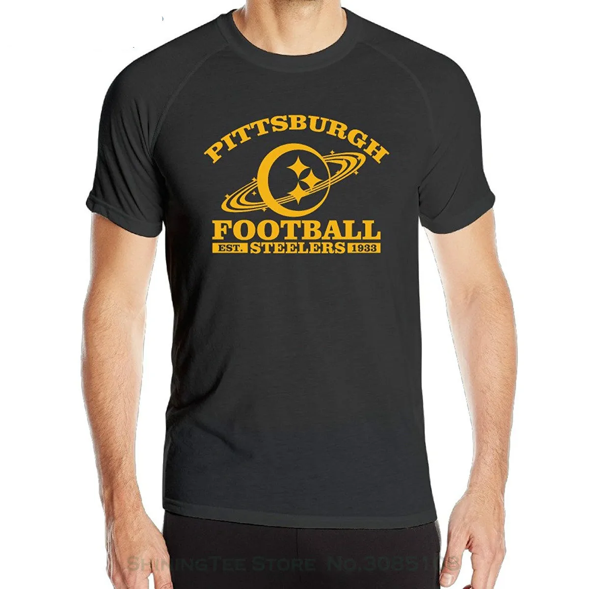 

Cotton Casual Shirt White Top Annabelle Men's Pittsburgh Steeler Short Sleeve Sportsy Summer Tshirts Black
