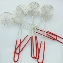 2 шт. Нержавеющая сталь горячий горшок ложка Кухня ситечко дуршлаги Scoop 7.5 см 2 размера с Нескользящие пластиковой ручкой фильтр приготовления