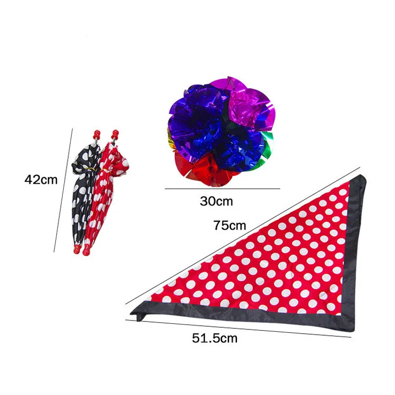 Шелк в горошек и зонтик-волшебный трюк, аксессуары, реквизит для фокусов, крупным планом, комедия, магия фокусы, аксессуары для волшебников