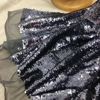 

5m New Dark Gray Sequins Fabric Mesh For Dresses Clothes