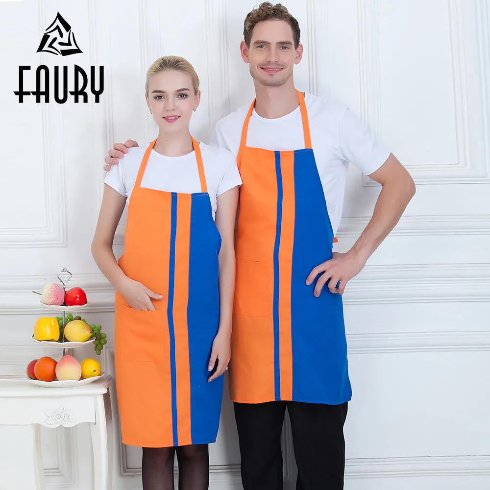 

Unisex Stitching Color Halter Neck Restaurant Chef Kitchen Hotel Cozinha Cooking Waiter Beauty Salon Workwear Uniforms Aprons