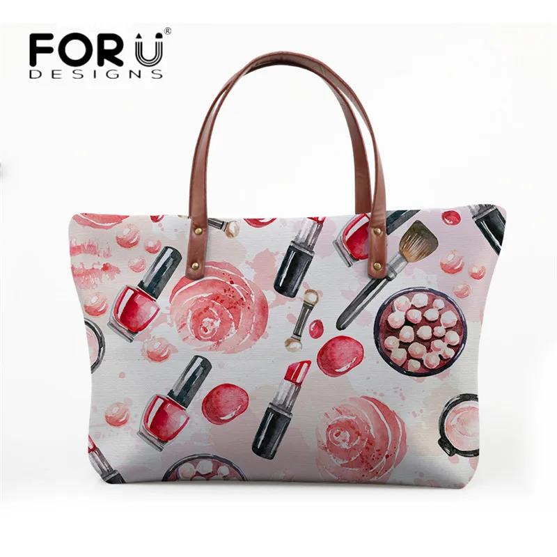 

FORUDESIGNS Pink Women Large Capacity Bag Lipstick Puzzle Cross-body Tote Bags for Ladies Travel Shoulder Handbag Bolsa Feminina