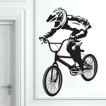 

BMX Bike Bicycle Biker Boys Wall Decal Art Decor Sticker Vinyl Mural 35.4inX23.2in