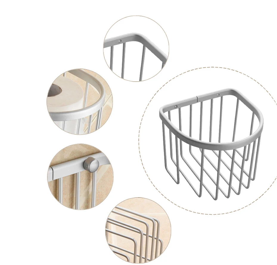 WIILII 1 шт. алюминиевый держатель рулона туалетной бумаги подвесной органайзер для ванной комнаты Аксессуары для косметики зубная паста стеллаж для хранения