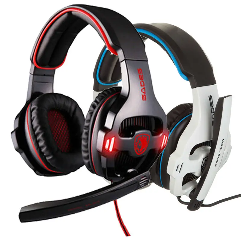 Sades SA903 7 1 Pro Gaming Headset геймер проводной Функция шумоподавления оголовье бас игровая
