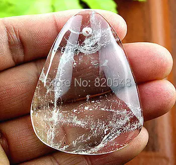 

QQ+++W+++6++Beautiful Unique Hand Carved Natural White Crystal Teardrop Pendant Bead A7505