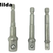 Портативный 3 шт./компл. гнездо адаптера Поворотная Квадратная Головка шестиугольный металлический драйвер сверла 1/" 3/8" 1/" Электрические буровые головки