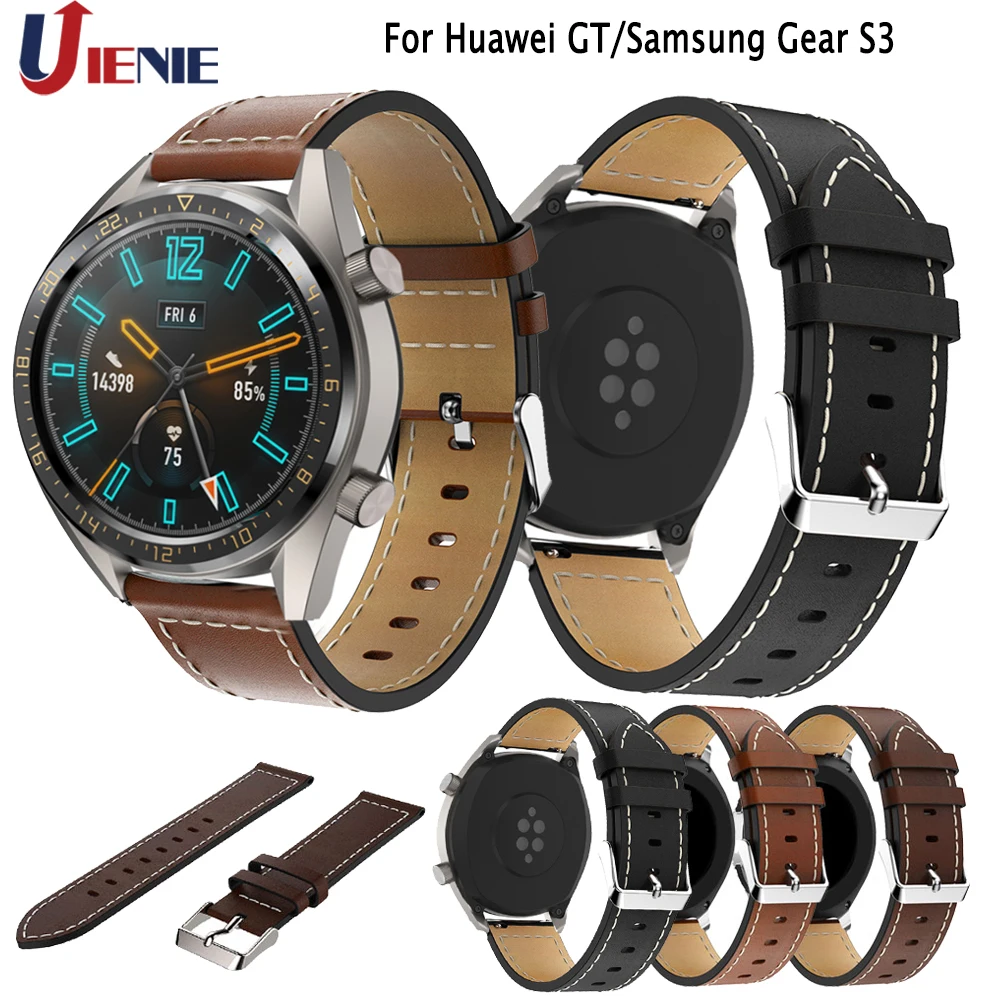 22 мм кожаный ремешок Ремешок Браслет для Samsung Gear S3 Frontier классический Huawei Watch GT 2