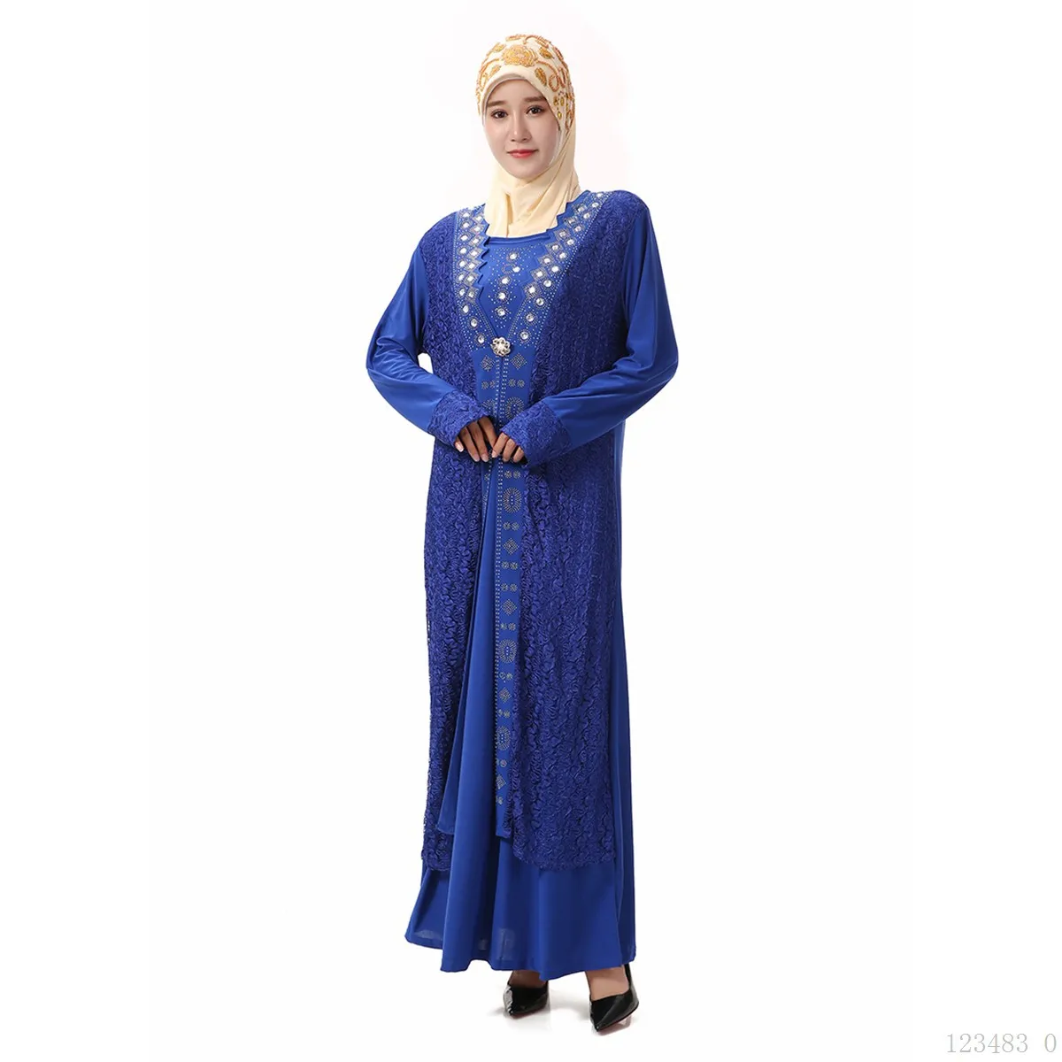 New premium crystal cotton hot drilling women's robe Muslim robes
