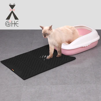 

@HE Waterproof Cat Litter Mat Folding EVA Double layer Bottom Trapper Potable Clean And Non-slip Sleeping Mat Cat Products