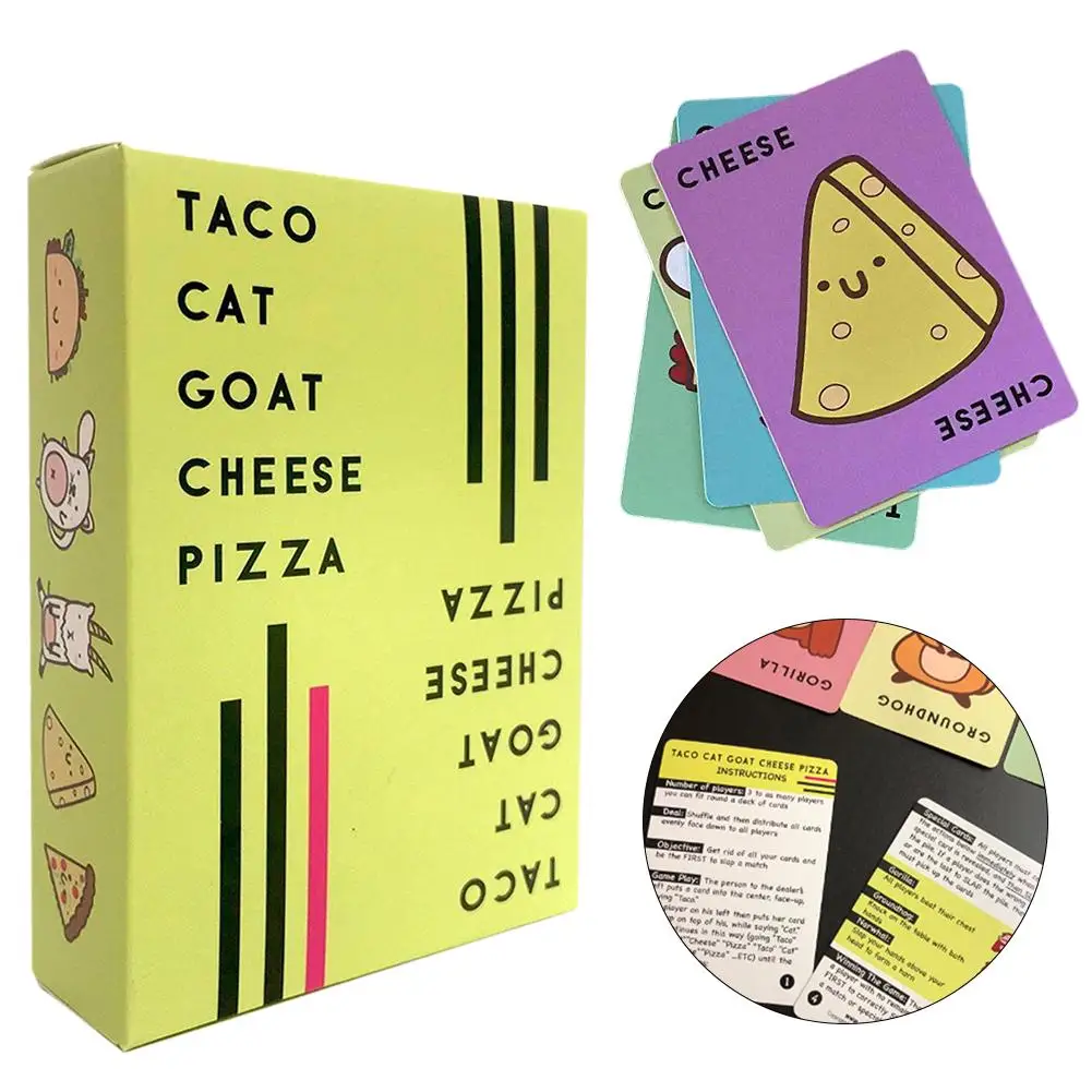 Карточная игра Taco Cat, козья Пицца с сыром, английская игровая карта, вечерние английские карты, английские вечерние карты, детская игра для