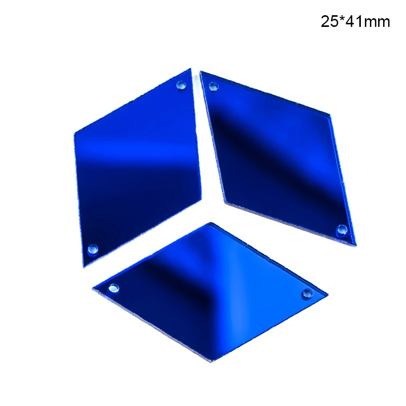 Сапфир 30 шт./пакет акриловое зеркало пришить зеркало со стразами на камнях с украшением в виде кристаллов со стразами - Цвет: 25x41mm