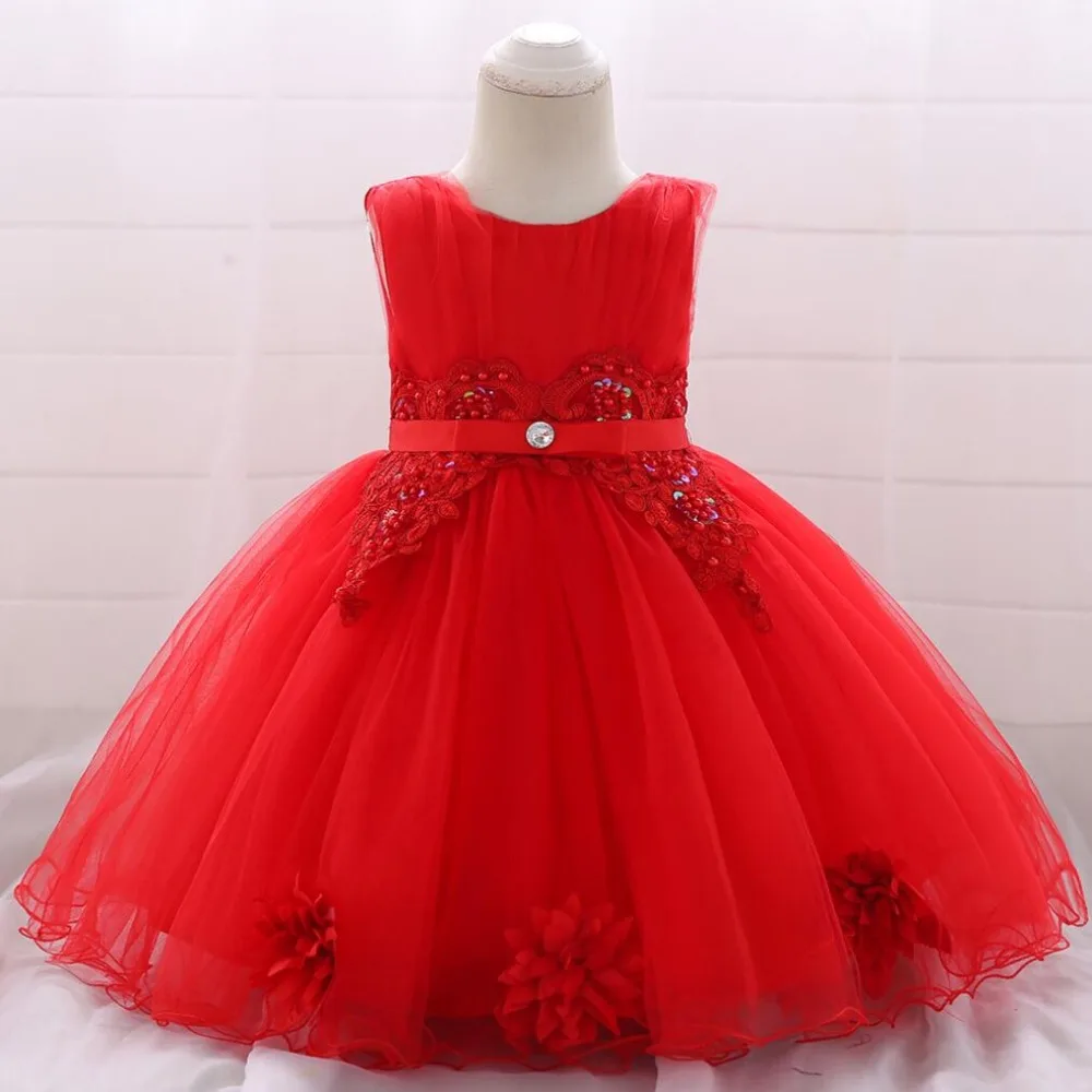 

New Diamond Lace Baby Girl Dress Kids Full Moon Birthday Party Dresses 3-24 Months High-quality Baptismal Clothes For Baby
