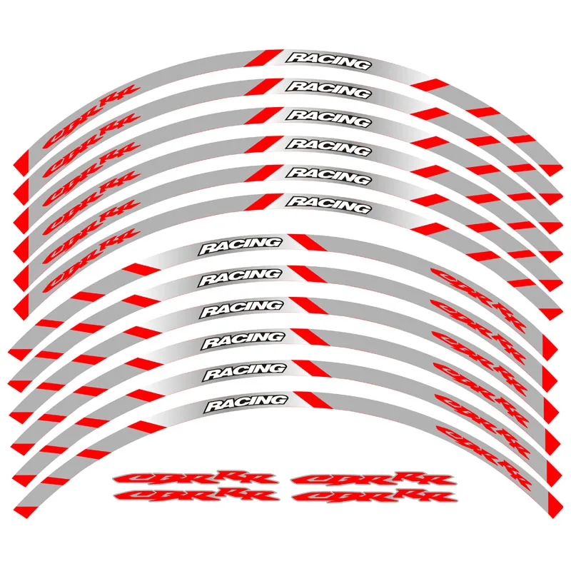 Новая высококачественная наклейка для колес мотоцикла, 12 шт., светоотражающий обод в полоску для Honda CBR250RR CBR600RR CBR1000RR CBR300RR CBRRR
