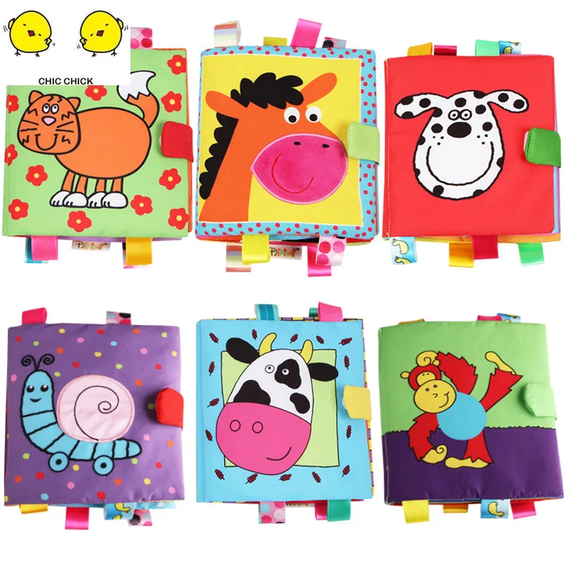 

Babies 0-1-3 years old children's early education animal stereo book baby's puzzle toy cloth book baby bed toys