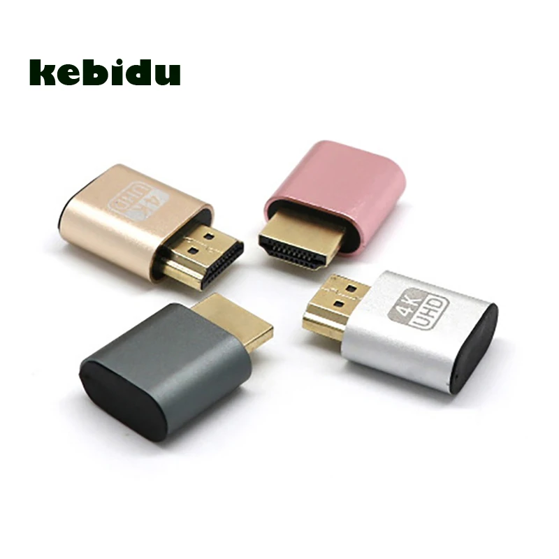 Kebidu VGA адаптер виртуального дисплея HDMI DDC EDID пустышка без головы призрак эмулятор