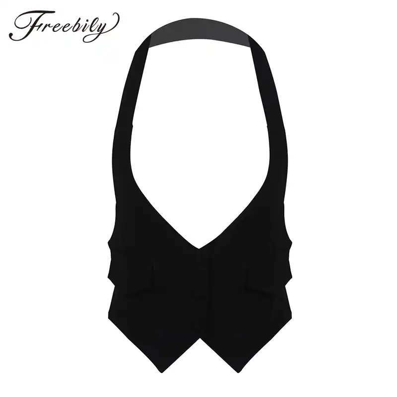 Womens Vintage Vest Fully Lined Formal Business Dress Suits Button Down Steampunk Waistcoat
