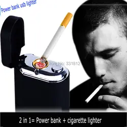 1 шт. новый портативный usb сигареты легче с travel power bank функция светодиодный фонарик электрический прикуривателя