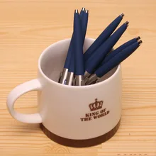 HOT 2 PCS Ballpoint pen Blue ink 1.0mm/0.7mm metal ball point pen Office School Supplies Writing Supplies Ballpoint Pens