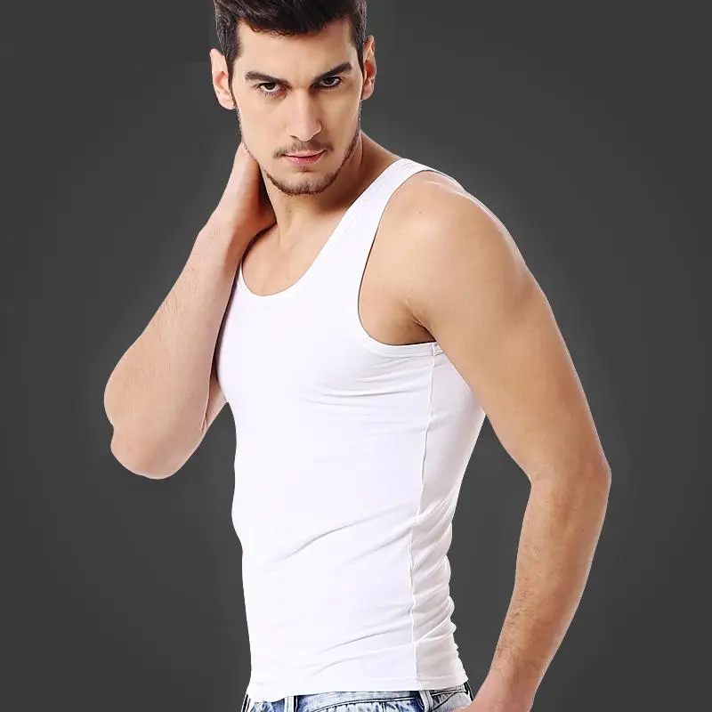 3pcs الكثير حجم L-XXL الأحمر الأسود الأبيض الأخضر الرمادي الرجال كمال الأجسام الصيف يا الرقبة القطن عارضة تانك القمم الملابس