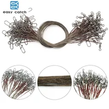 Легкая ловля, 50 шт., коричневая рыболовная леска из нержавеющей стали без покрытия, поводки для проволоки, 15 см, 20 см, 25 см, тест на стальную проволоку, 12 кг/26 фунтов