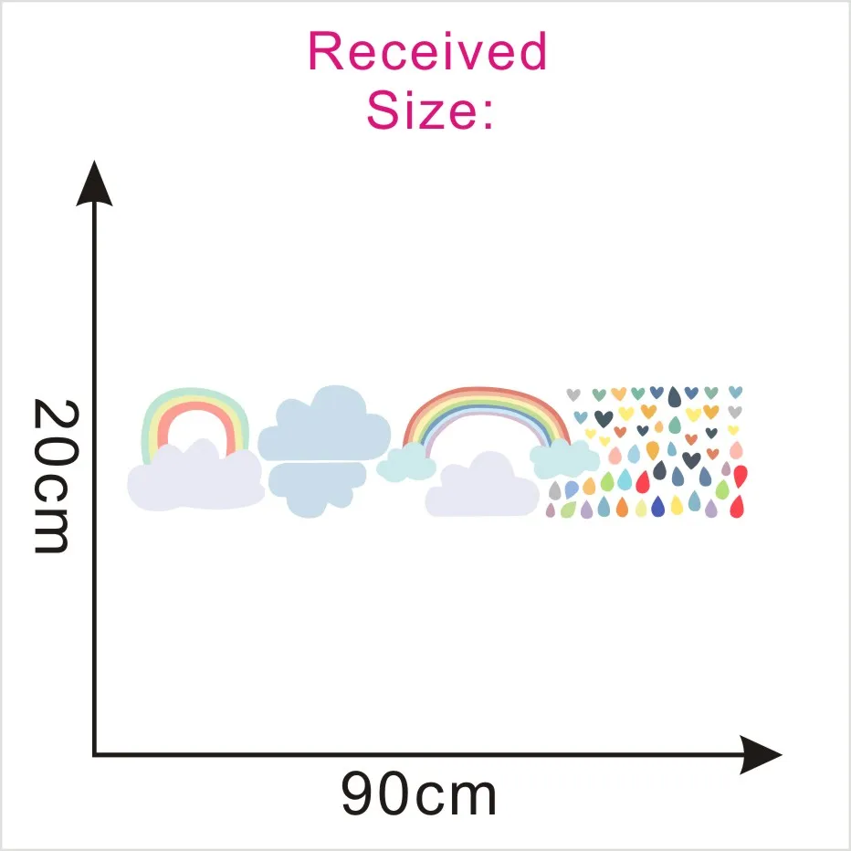 3 цвета, радуга, облако, капли дождя, художественная Наклейка на стену для детской комнаты, украшение, Красочные капли дождя, Наклейки на стены, обои, домашний декор - Цвет: CS1035