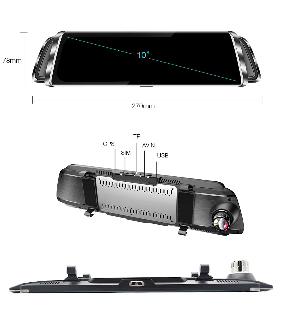 Anstar 1" зеркало заднего вида Автомобильная камера 4G Android Dash Cam HD 1080P WiFi gps навигация двойной объектив видео регистратор Авто Регистратор