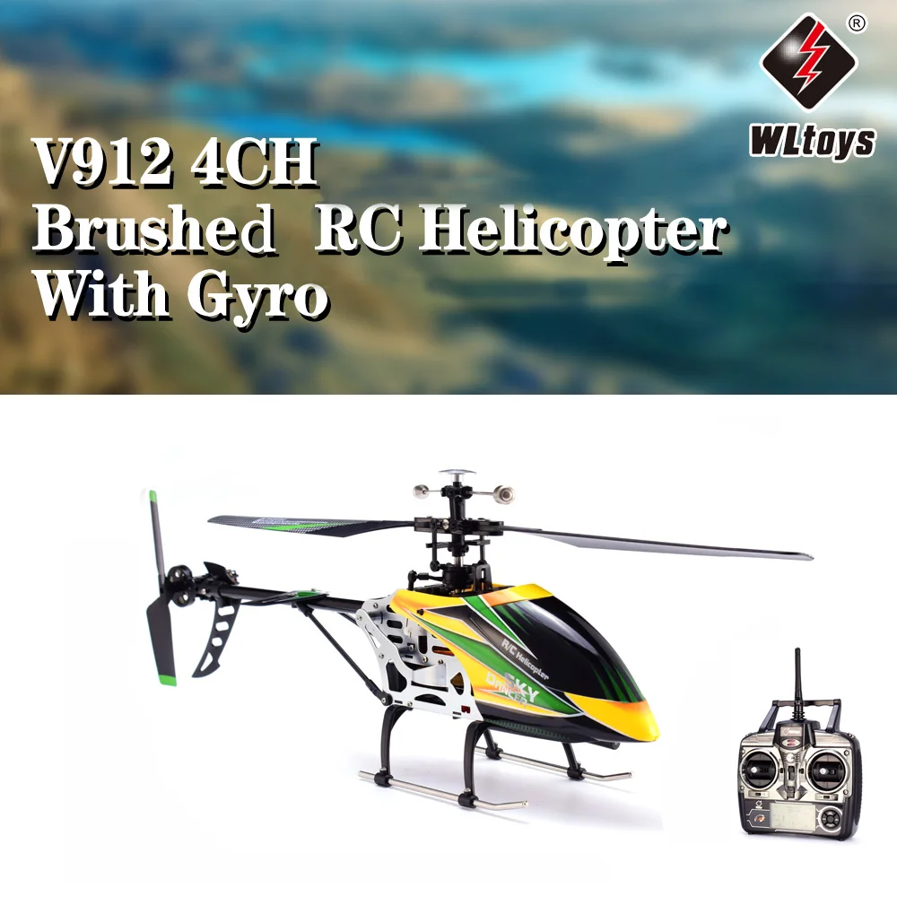 

WLtoys V912 Sky Dancer 4CH Brushed Single Blade RC Helicopter with Gyro Head Lamp Light RC Drones Quadcopter RTF