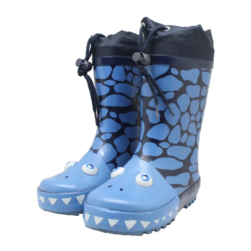 

2019 New Kids Rain Boots Cartoon Dinosaur Boys Water Shoes Anti Slip Waterproof Rubber Children Rainboots