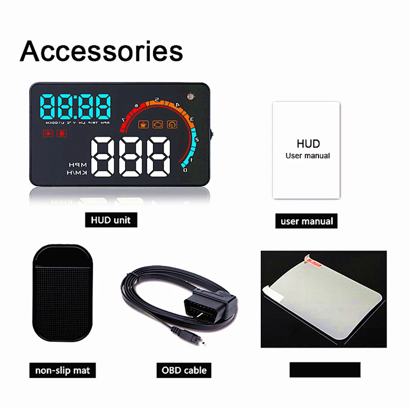 GEYIREN D2000 автомобильный OBD2 GPS HUD Спидометр OBDII дисплей на головном ходу скорость RPM