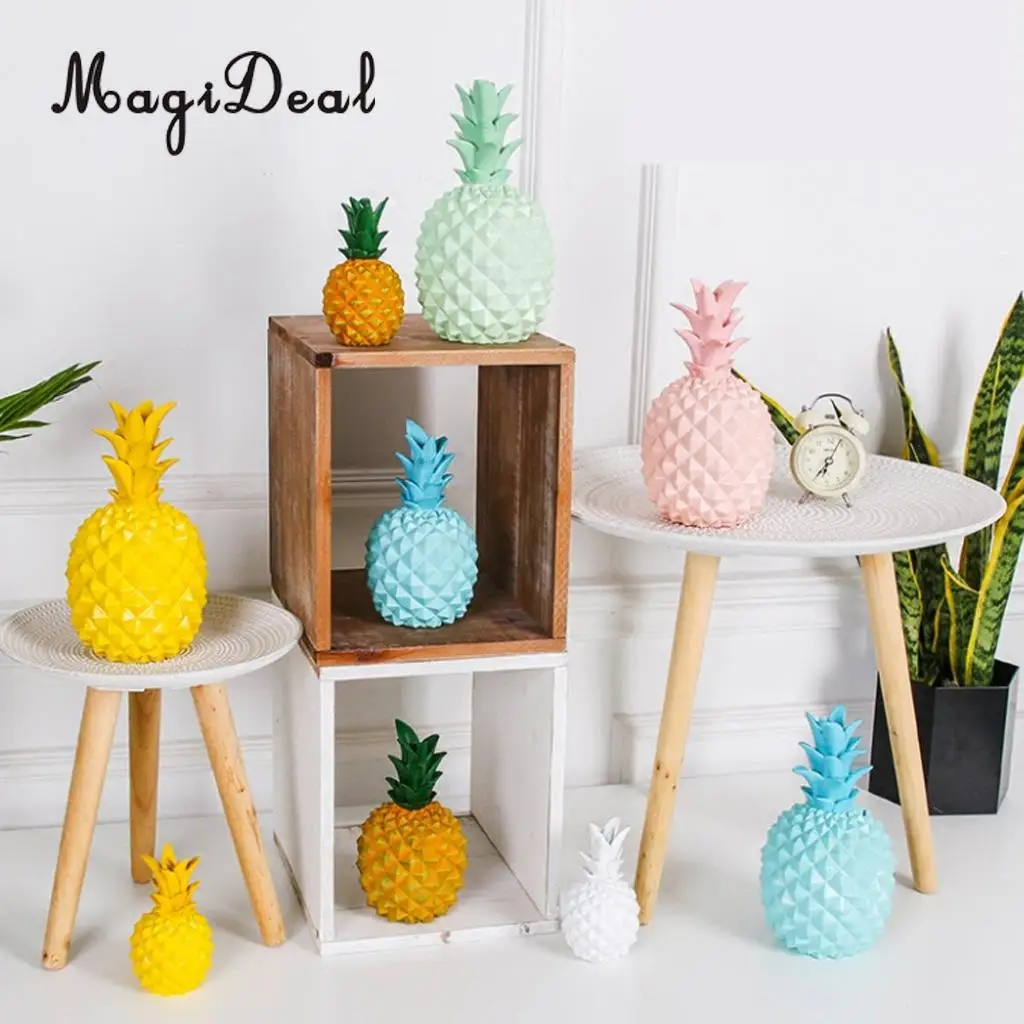 Resin Pineapple Money Boxes Piggy Box Cute Gift Home Decoration White S