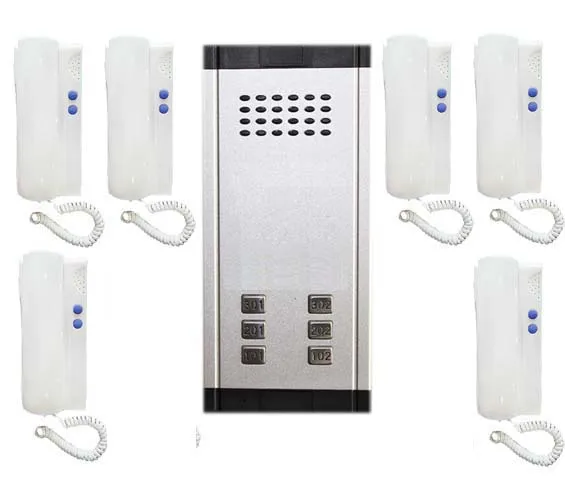 

XinSiLu Direct Press Key Audio Door Phone for 6 apartments, 2-wired audio intercom system
