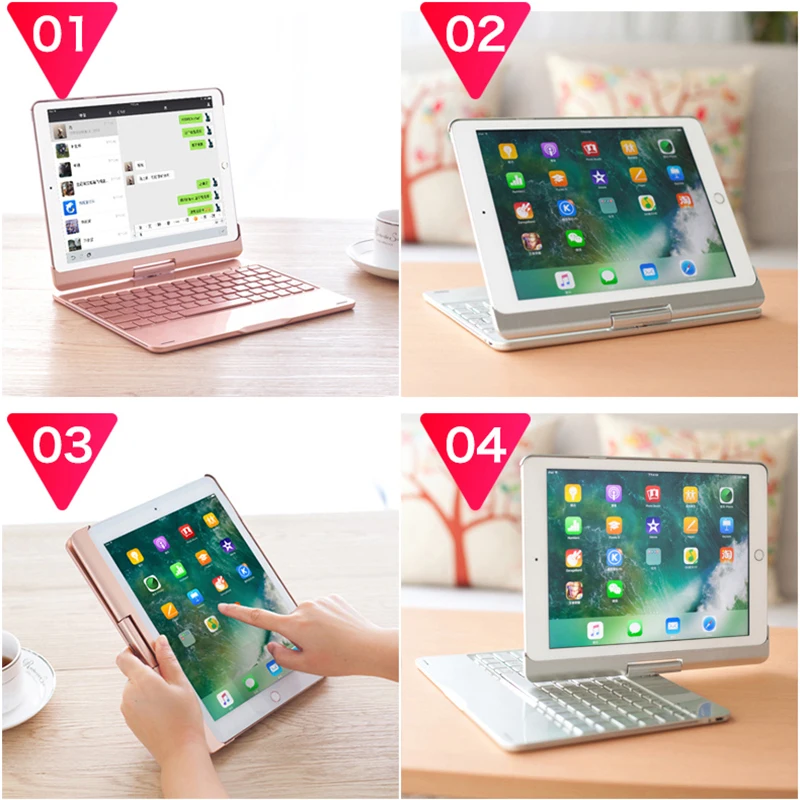 Умный чехол для клавиатуры iPad Pro 10 5 (2017) с 7 цветной подсветкой беспроводная bluetooth