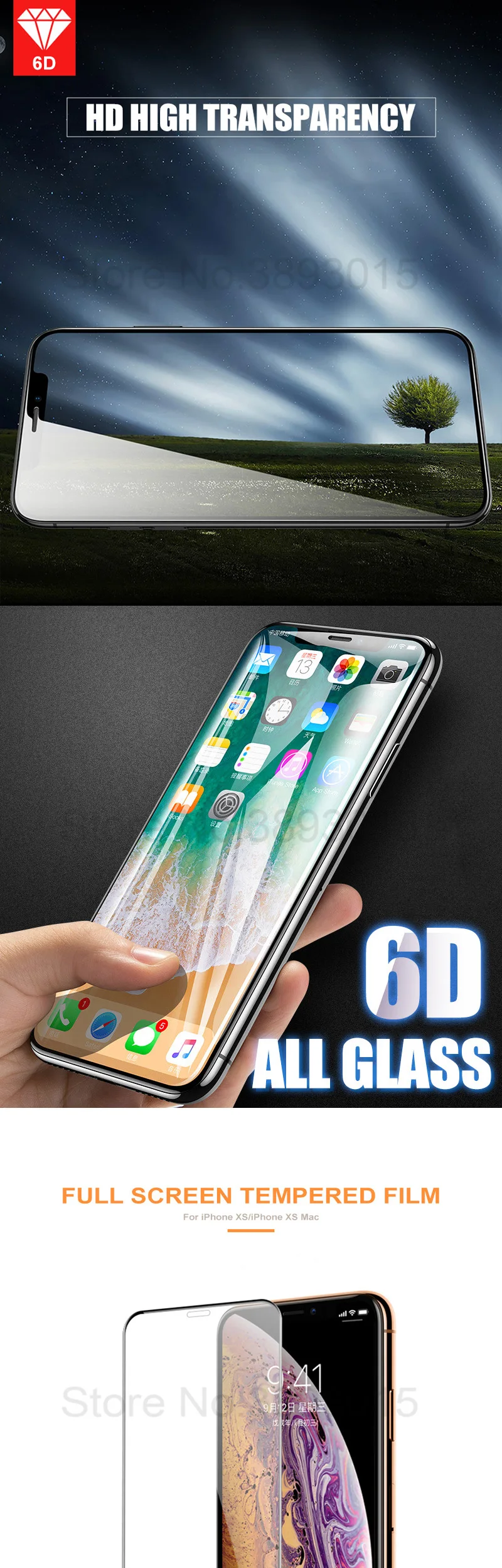 6D полное покрытие Защитное стекло для iPhone X XS XR XS max закаленное стекло для iPhone 6 6S 7 8 Plus безопасная защита экрана пленка